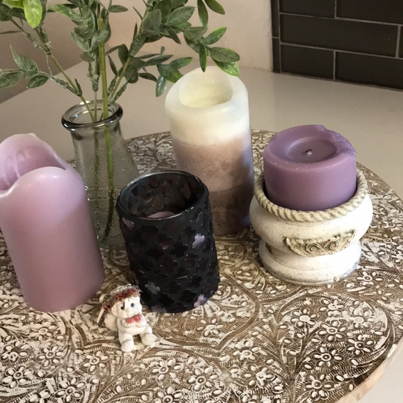 Candle bundle 6pc lavender cherub shabby chic